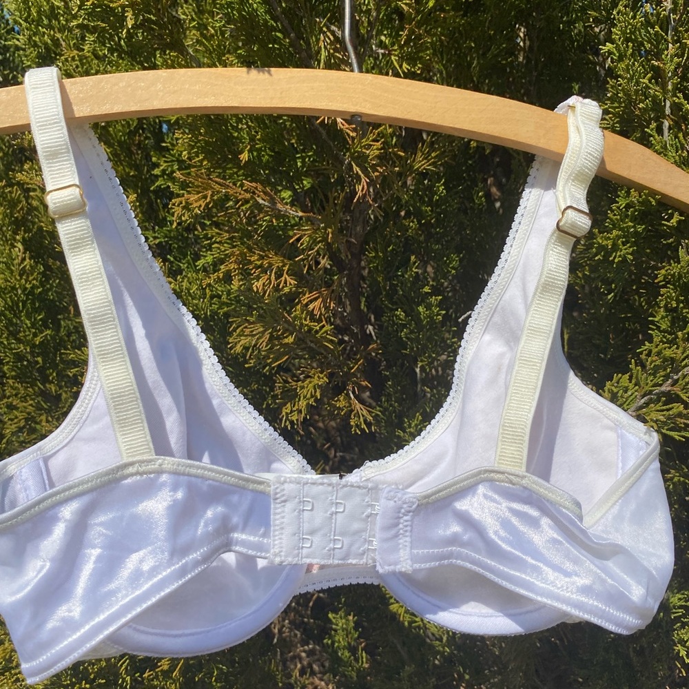 Vintage Olga 34C Dainty Pink & White Lace Detailed Coquette Bra - Picture 4 of 7